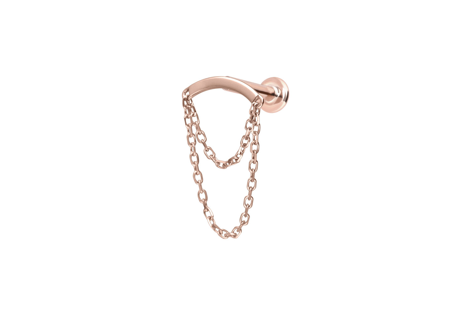 14 Karat Gold Labret Piercing mit Innengewinde BOGEN + 2 KETTEN
